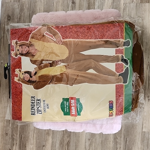 Reindeer Zipster Onesie Brown Halloween Christmas Parties Size Small/Medium - Picture 6 of 9